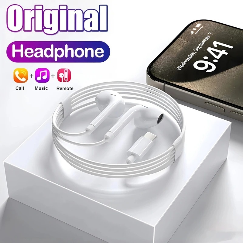 Original Headphones For Apple  - огляд і ціна Wired Earphone Lightning